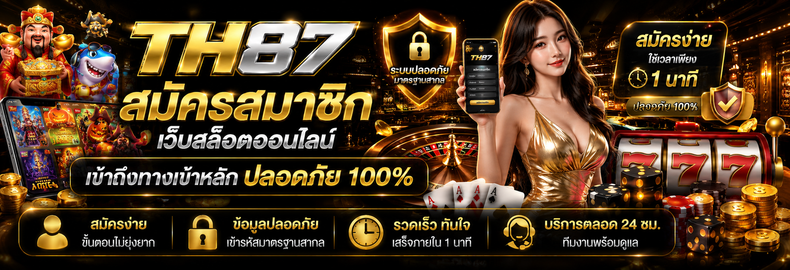 สมัครสมาชิก TH87 เว็บสล็อตออนไลน์ เข้าถึงทางเข้าหลัก ปลอดภัย 100%
